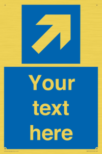 Custom Directional signage blue up right arrow 